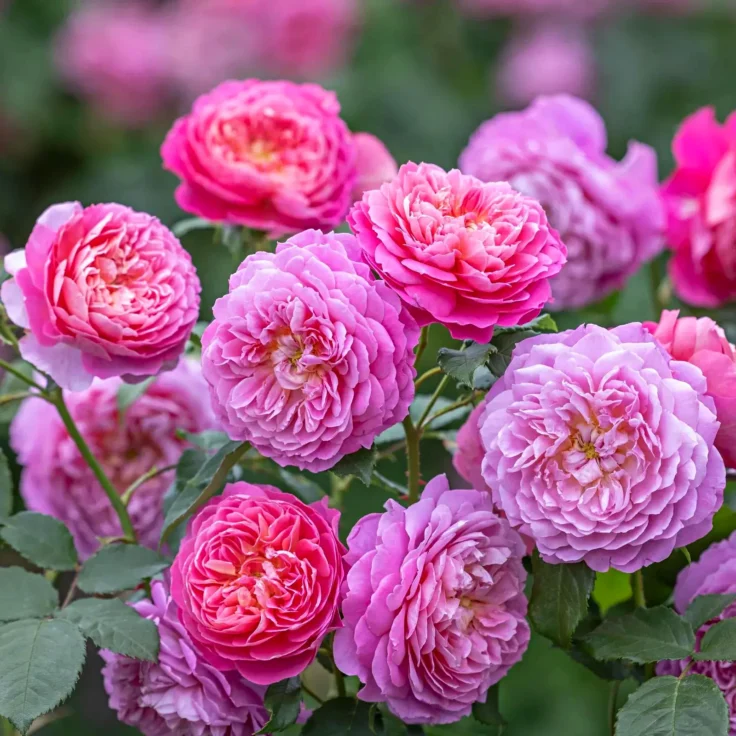 Trandafir Emma Bridgewater David Austin flori roz coral schimbare culoare