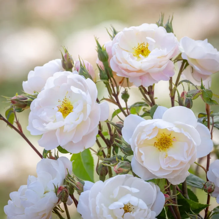 Trandafir Sir David Beckham cu floare alba, creat de David Austin Roses